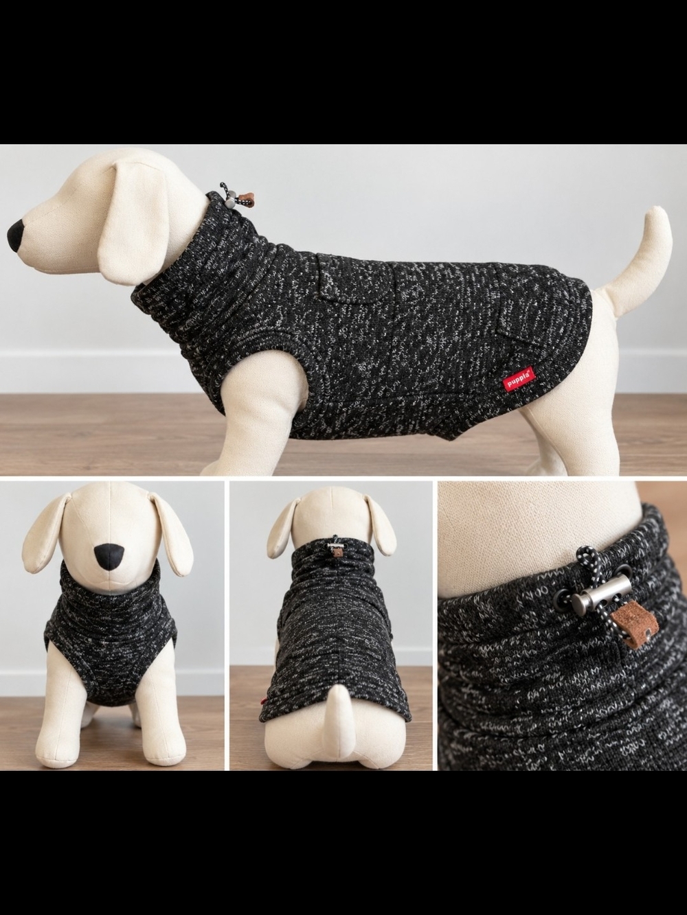 Black Heather Cozy Dog Sweater
